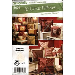 Simplicity 5605 10 Great Pillows Sewing Pattern Sunrise Designs Jana Beus NEW